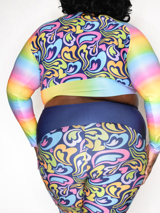 Hearts-a-Swirl All Hearts Rainbow Crop Top