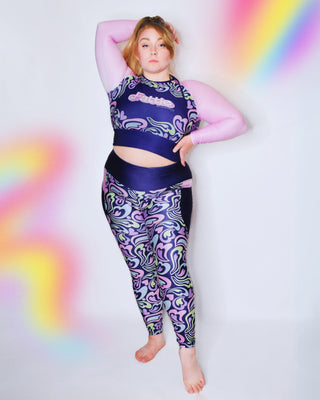 Hearts-a-Swirl Pastel Leggings with Pockets