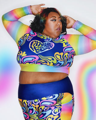 Hearts-a-Swirl Fat Babes Rainbow Crop Top