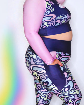 Hearts-a-Swirl Pastel Leggings with Pockets