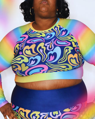 Hearts-a-Swirl All Hearts Rainbow Crop Top