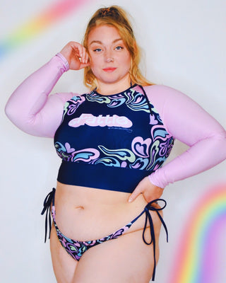 Hearts-a-Swirl Fattie Pastel Crop Top