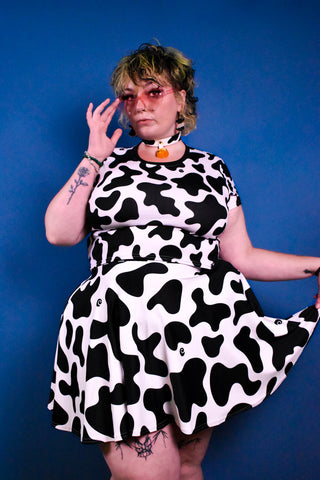 Cow Now Circle Skater Skirt