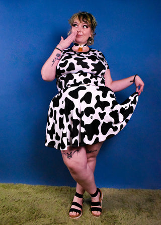 Cow Now Circle Skater Skirt