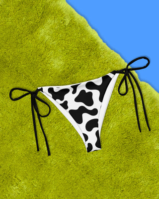 Cow Now String Bikini Bottom