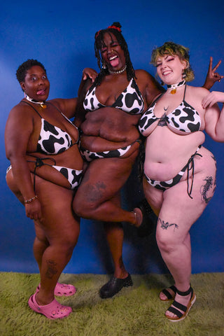 Cow Now String Bikini Top