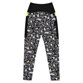 Hearts-a-Swirl Noir Leggings with Pockets