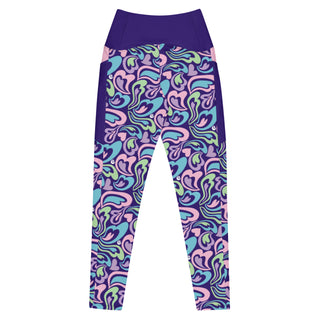 Hearts-a-Swirl Pastel Leggings with Pockets