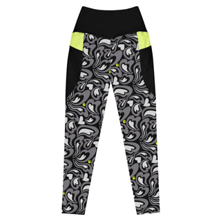 Hearts-a-Swirl Noir Leggings with Pockets