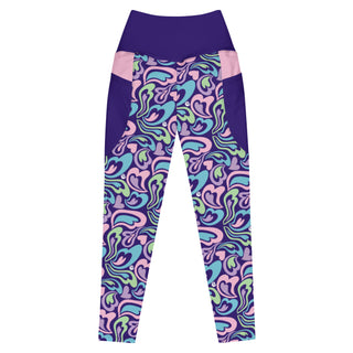 Hearts-a-Swirl Pastel Leggings with Pockets