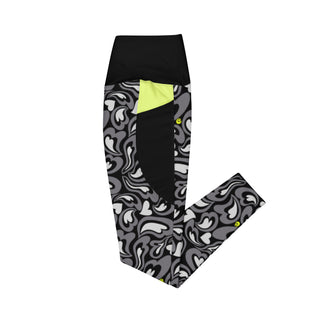 Hearts-a-Swirl Noir Leggings with Pockets