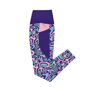 Hearts-a-Swirl Pastel Leggings with Pockets