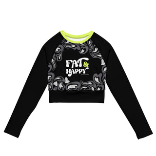 Hearts-a-Swirl Fat & Happy Noir Crop Top