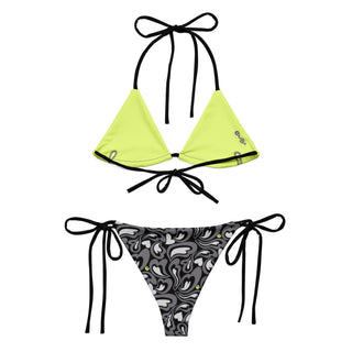 Hearts-a-Swirl Noir String Bikini Set