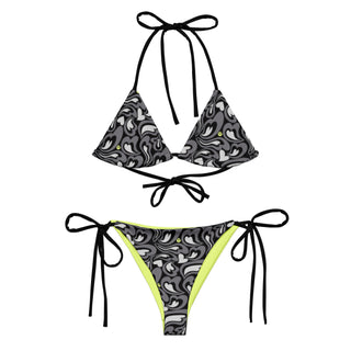 Hearts-a-Swirl Noir String Bikini Set