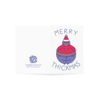 MERRY THICKMAS and A HAPPY NUDE YEAR (Merry) - Holiday Card - Fat Babe Illustration