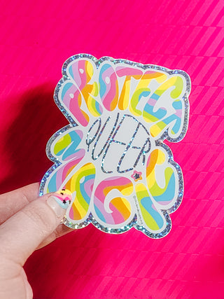 Protect Queer Magic Glitter Sticker