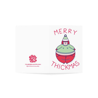 MERRY THICKMAS and A HAPPY NUDE YEAR (Candy) - Holiday Card - Fat Babe Illustration