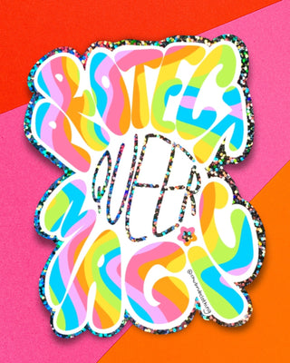 Protect Queer Magic Glitter Sticker
