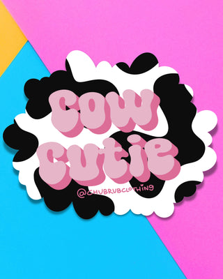 Cow Cutie Holo Heart Sticker
